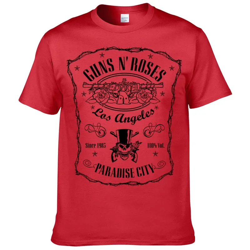 Футболка мужская с принтом из тяжелого металла хлопковая тенниска рок-группы Guns