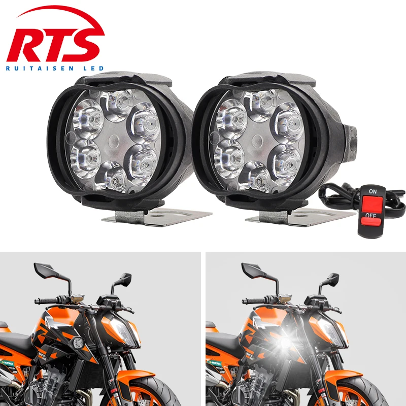 

RTS 6 светодиодный мотоциклетная фара с высокой яркостью, вспомогательные прожекторы, скутеры, водонепроницаемые модифицированные лампочки с двигателем переключателя