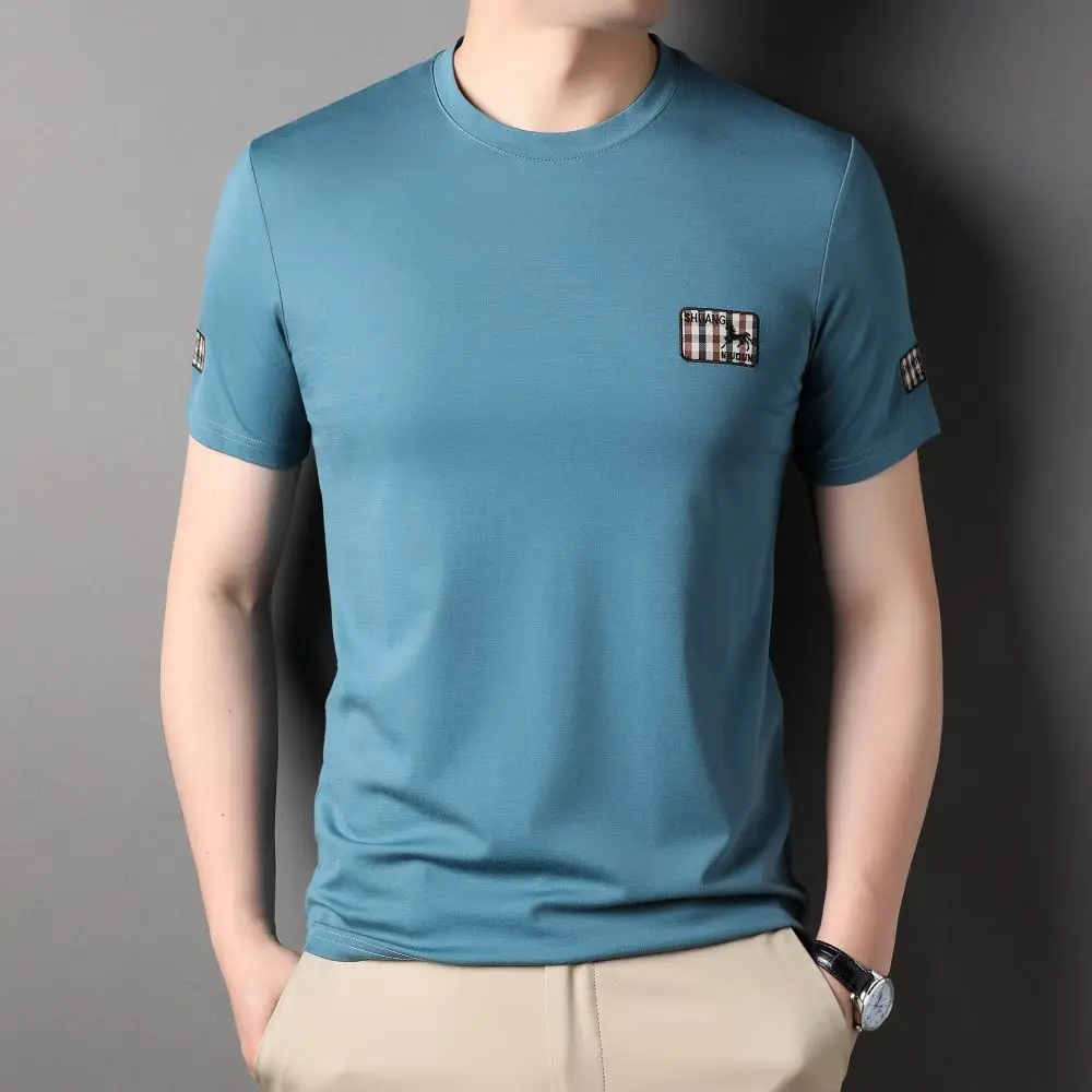 

COODRONY Men's Clothing Short Sleeve Contracted Relaxed Tees Comfortable Daily Business Basic Male T-shirt Top for Summer W7025