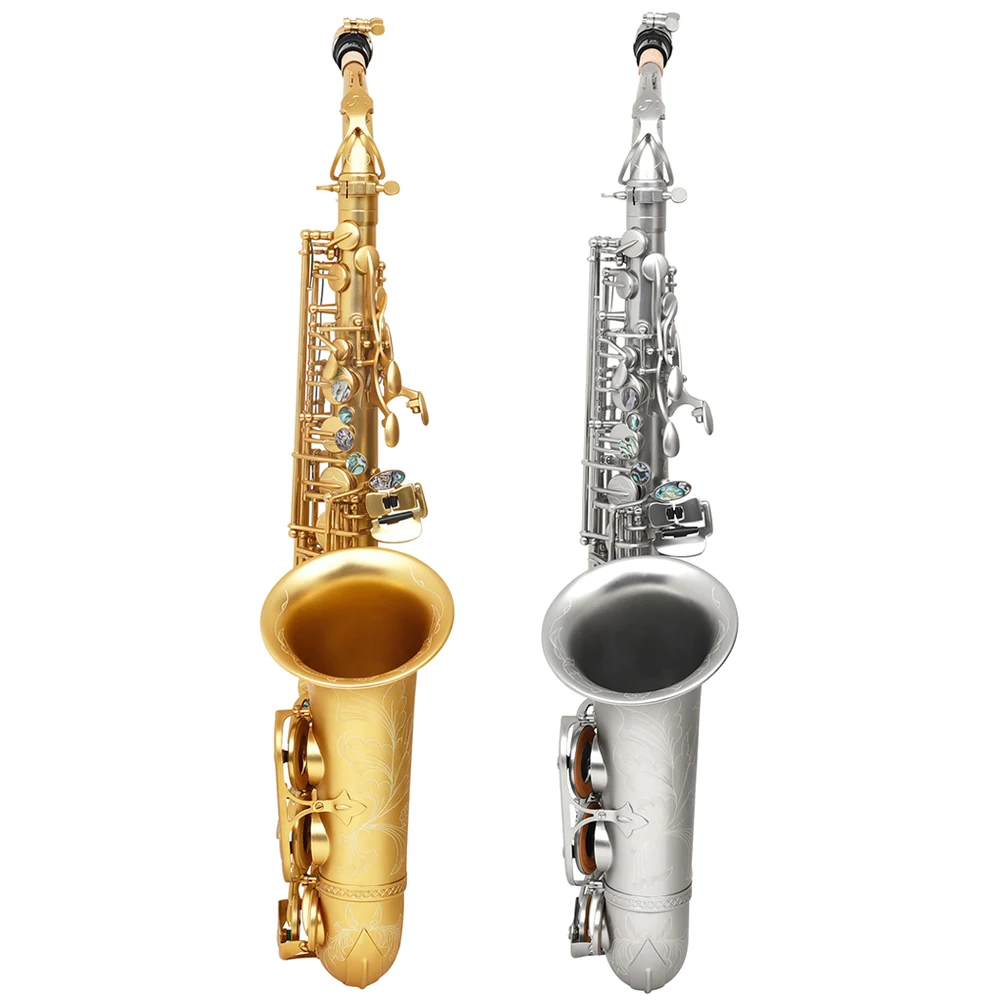 M MBAT Альт-саксофон Flat E Tone Латунная трубка Корпус Abalone Shell Кнопка Матовый саксофон