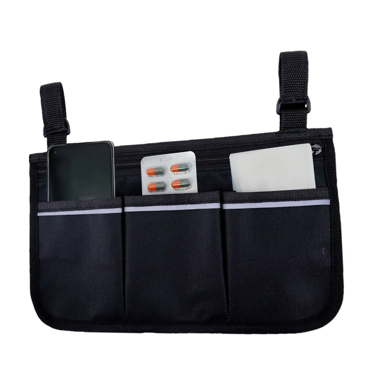 

Wheelchair Side Storage Bag Wheelchair Organizer Pouch with Pockets for Most Walkers Mobility Scooters Rollators Wheelchair Side