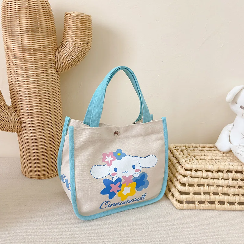 

New Mymelody Cinnamoroll Sanrio Handbag 2022 Cartoon Children's Handbag Japanese Cute Lunch Lunch Bag Canvas Bag