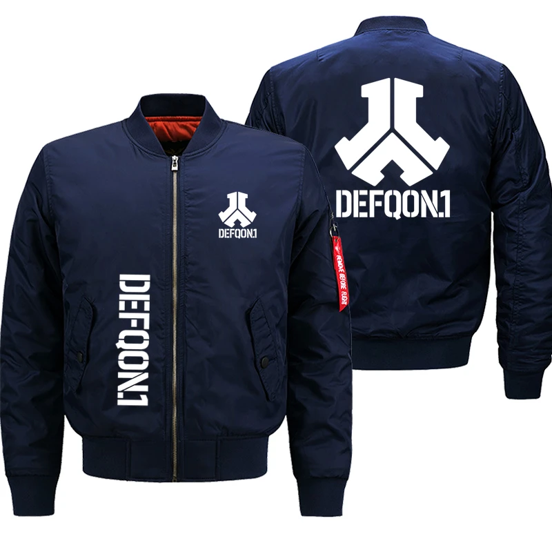 

Winter Defqon.1 Logo Prints Rock Zipper Cold Protection Jacket Men Customizable Logo Men Streetwear Thicken Flight Suit Jacket