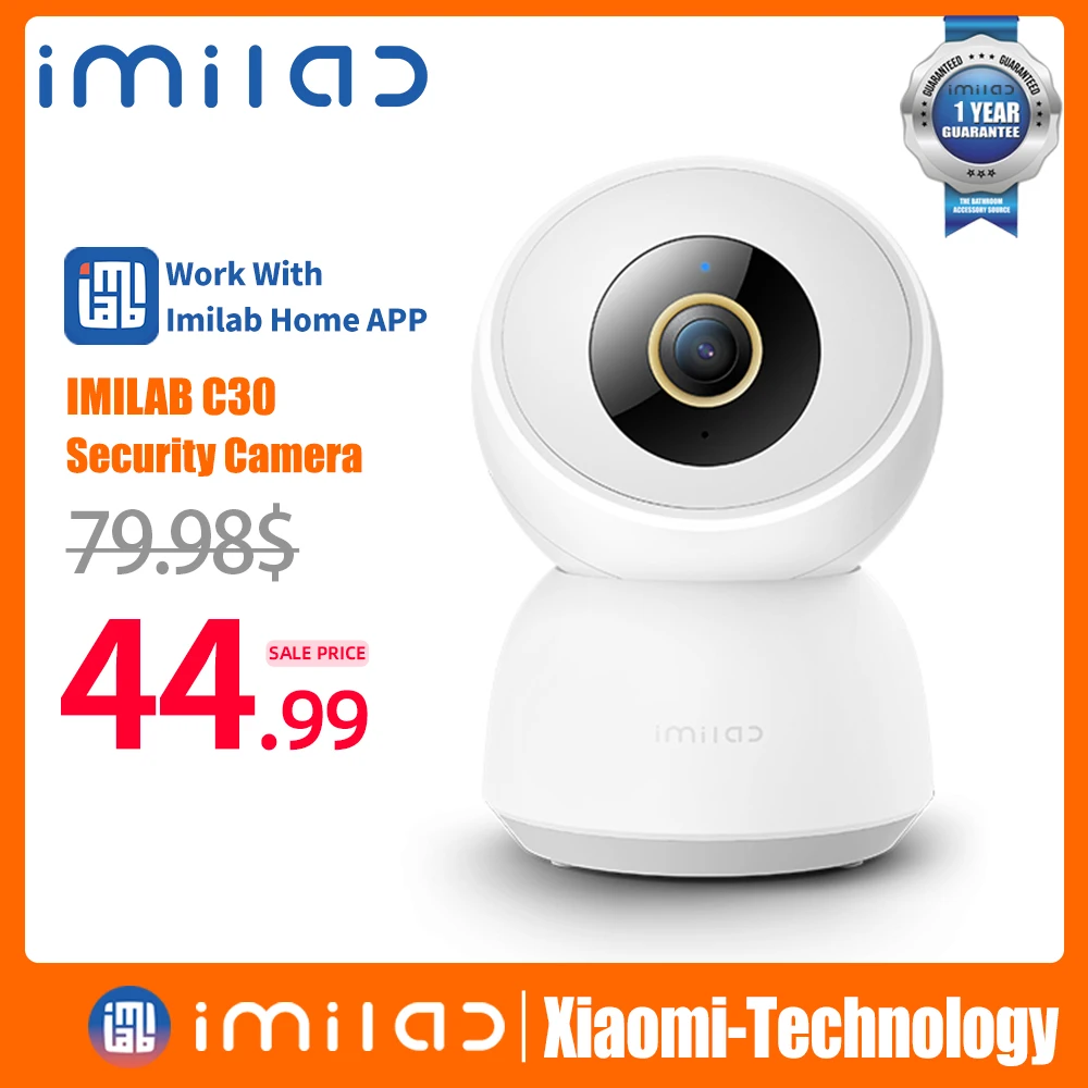 

IMILAB C30 Smart Home Security Camera WiFi 2.5K HD IP Indoors Baby Cam 360° Rotation Vedio Surveillance CCTV Night Vision Webcam