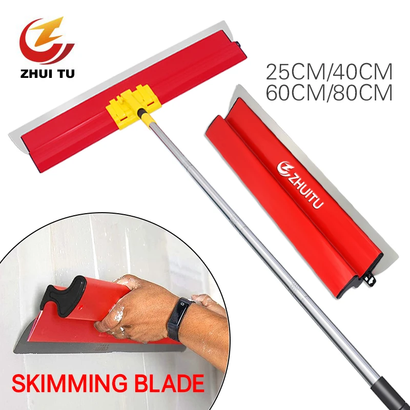 Drywall Smoothing Spatula Flexible Blade 25cm 40cm 60cm 80cm Stainless Steel Painting Skimming Flexible Blade Wall Tools