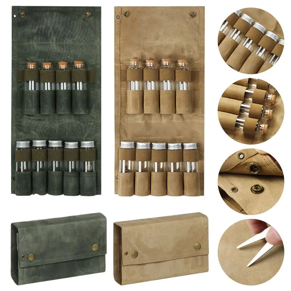 

Glass Spice Bottle Spice Bottle Storage Barbecue Spice Bottle Outdoor Camping Bag Picnic Bags Seasoning Bag Canvas Bag