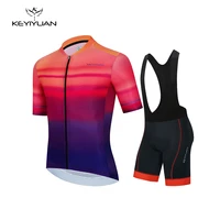 keyiyuan mens mtb bretelle high quality summer cycling wear short sleeve suit racing breathable bike gear ciclismo masculino