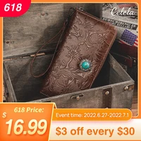 celela women wallet pu leather purse fashion smart credit bank card holder original design zipper clutch bag wristlet bag 2022