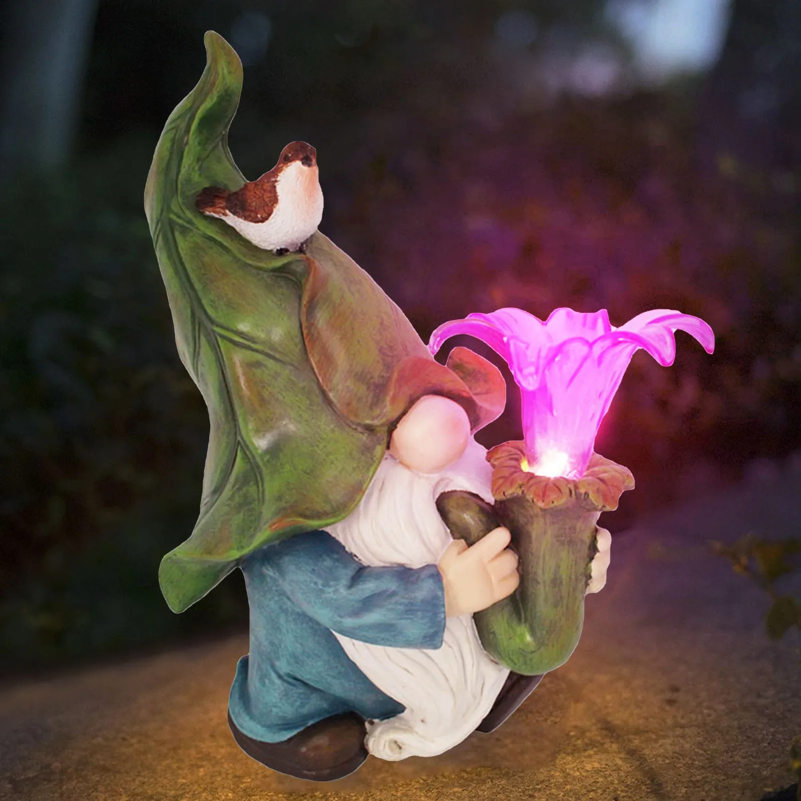 

Reflective Yard Address Sign Decoration Resin Dwarf With Solar Statue Light Garden Dwarf LED Patio Lawn & Garden Memorial Stake