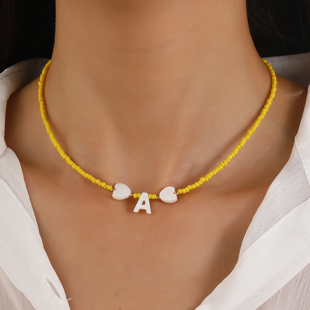 10 шт. минималистичное бонийское стильное 26 имя любовь ракушки буквы розовый