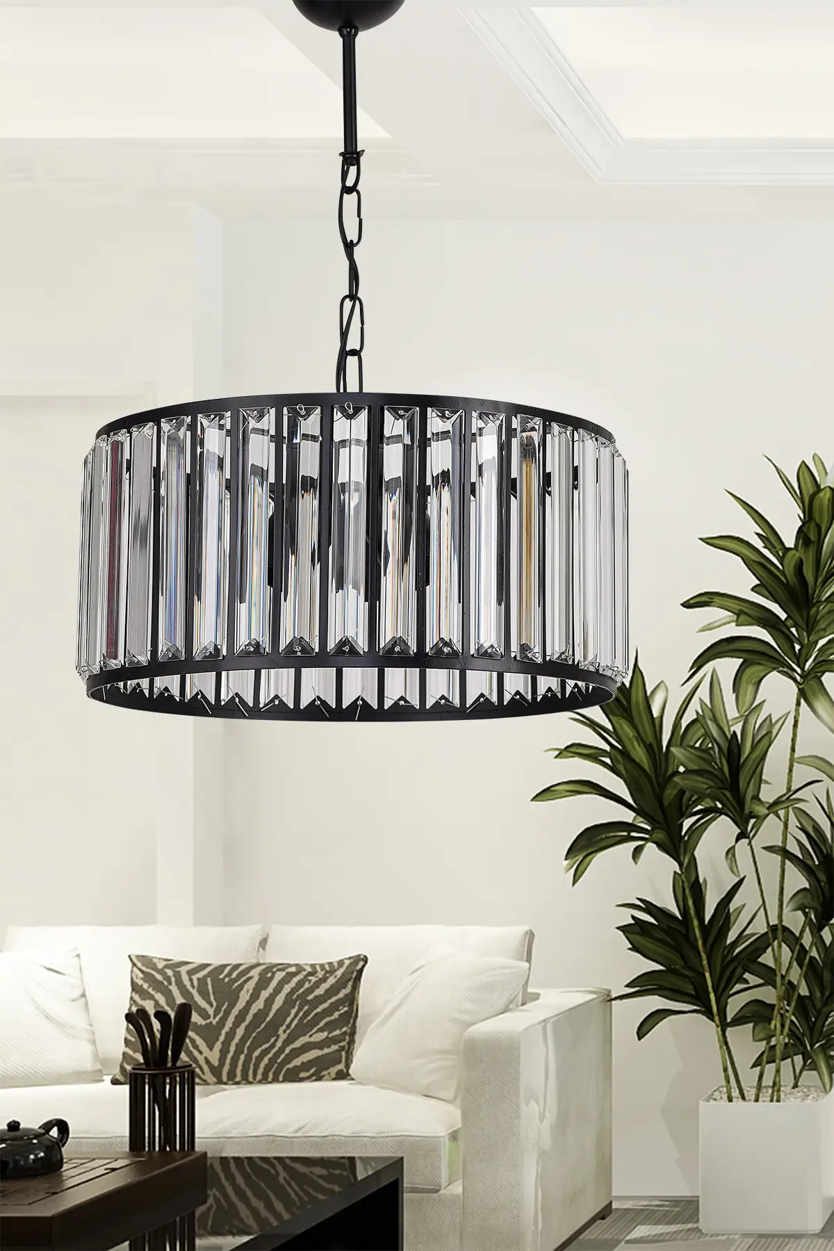 

Marinele Glass Chandelier Black Mdrn-45