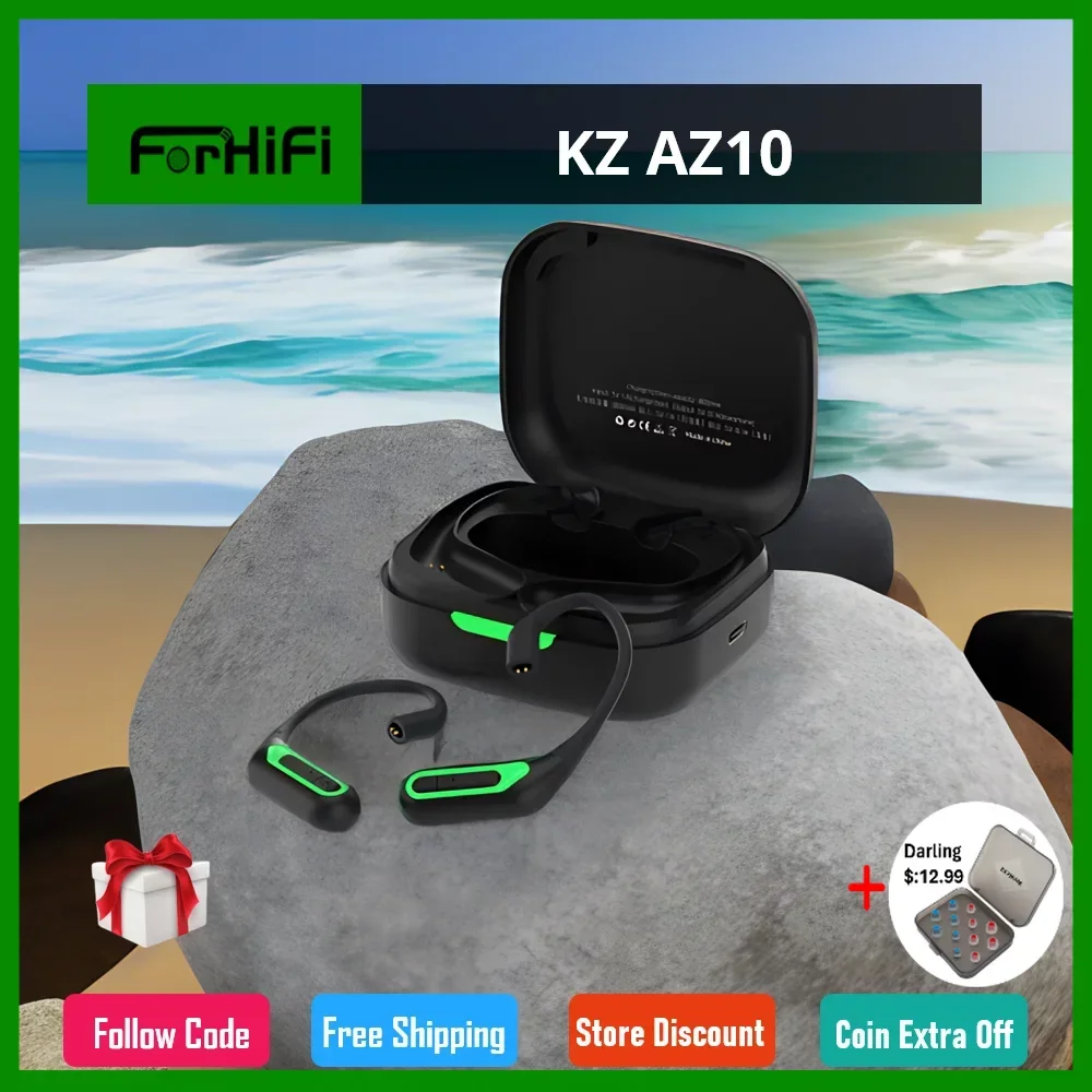 

KZ AZ10 Wireless Earphones Bluetooth Compatible 5.2 Ear Hook Headset HiFi Sport Gamer Noice Cancelling Headphones TWS Pin C