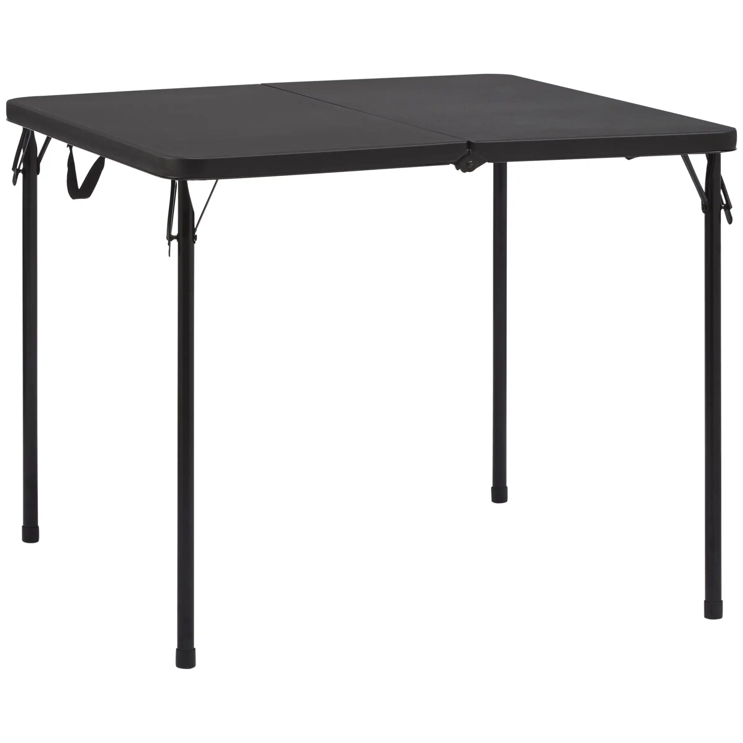 

34" Square Resin Fold-in-Half Table, Rich Black table pliante camping folding table outdoor table table pliante mesas