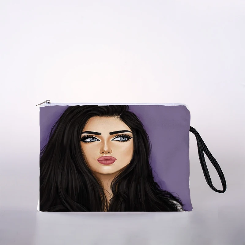 

Oil painting building makeup bag African women's makeup bag fashion girl's makeup bag portable lipstick travel storage bag