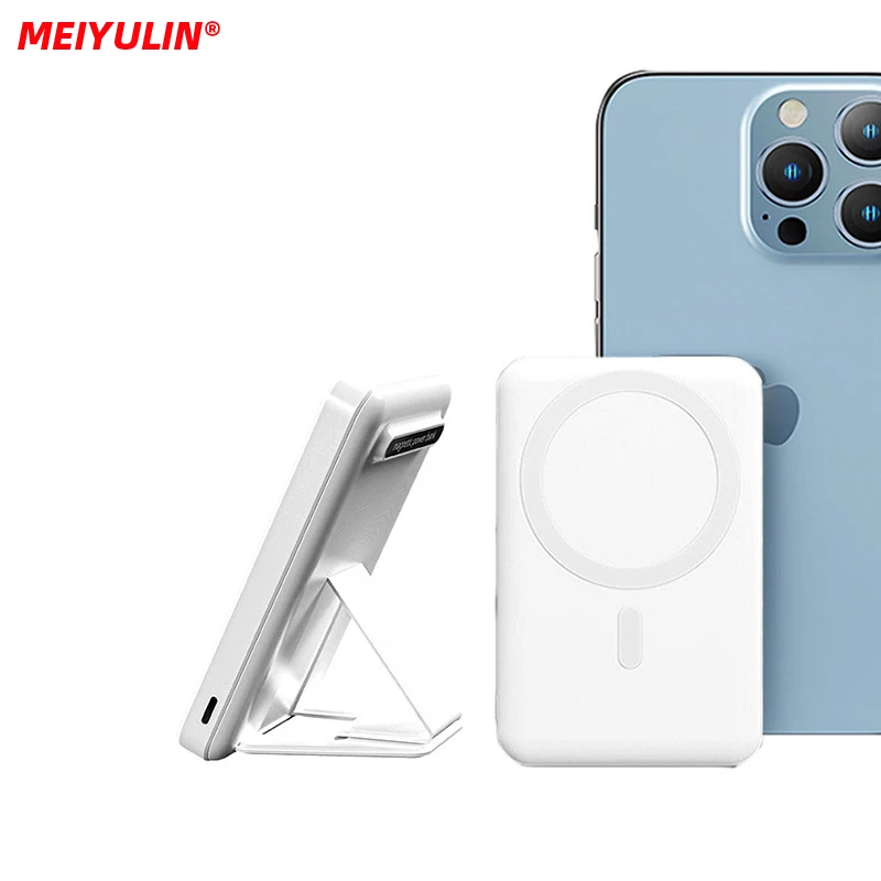 

10000mAh Portable Magnetic Wireless Power Bank 22.5W PD Fast Charging External Battery Stand For IPhone 14 13 12 Samsung Xiaomi