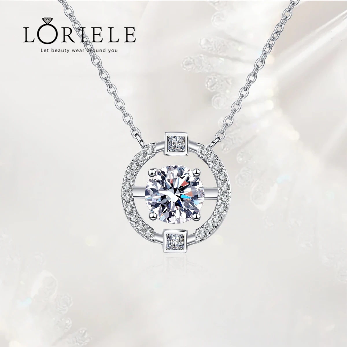 

LORIELE 0.5/1/2CT Certified Lab Diamond Pendant Necklace Excellent Cut VVS Moissanite Necklace Birthday Christmas Jewelry Gift