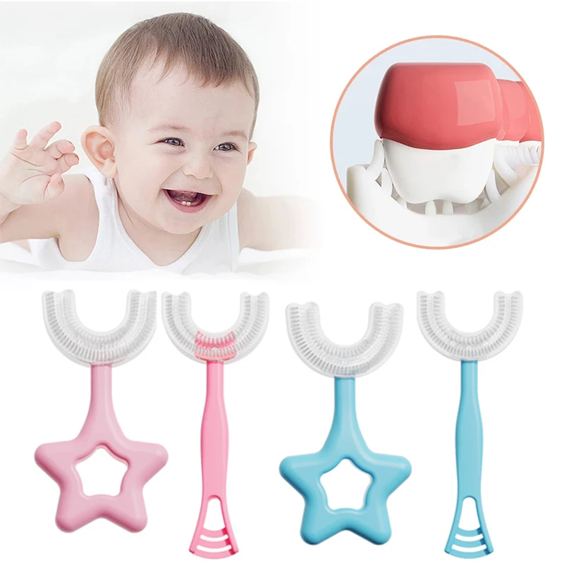 

Cute U-shape Toothbrush 360° U Kids Silicone Toothbrush Cleansing Massage Toothbrush U Type Modeling Toothbrush Oral