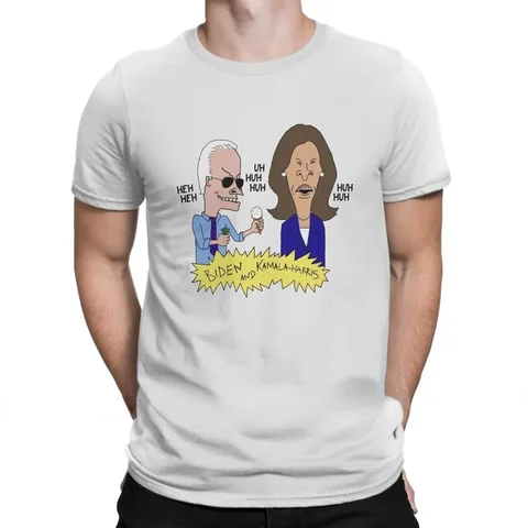 Футболка мужская с забавным саркастическим принтом с надписью Beavis и Butthead, винтажная Свободная Повседневная футболка с надписью «Biden and Kamala», лето