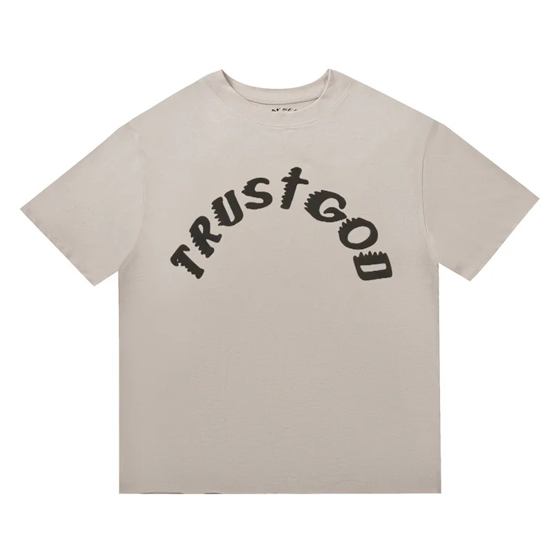 

Превосходное винтажное качество, свободная футболка в стиле High Street Kanye west Sunday Service Trust god, футболка в стиле хип-хоп, Мужская футболка