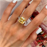 s925 sterling silver color natural ametrine bizuteria gemstone ring for women silver 925 jewelry anillos de bizuteria ring
