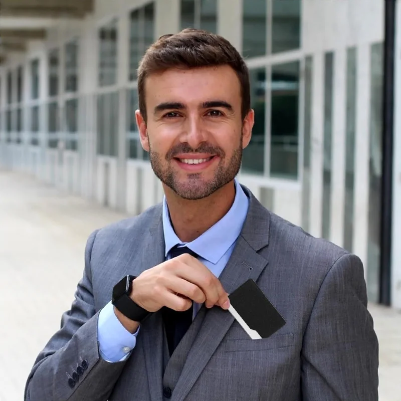 Держатель для кредитных карт из искусственной кожи с магнитной пряжкой