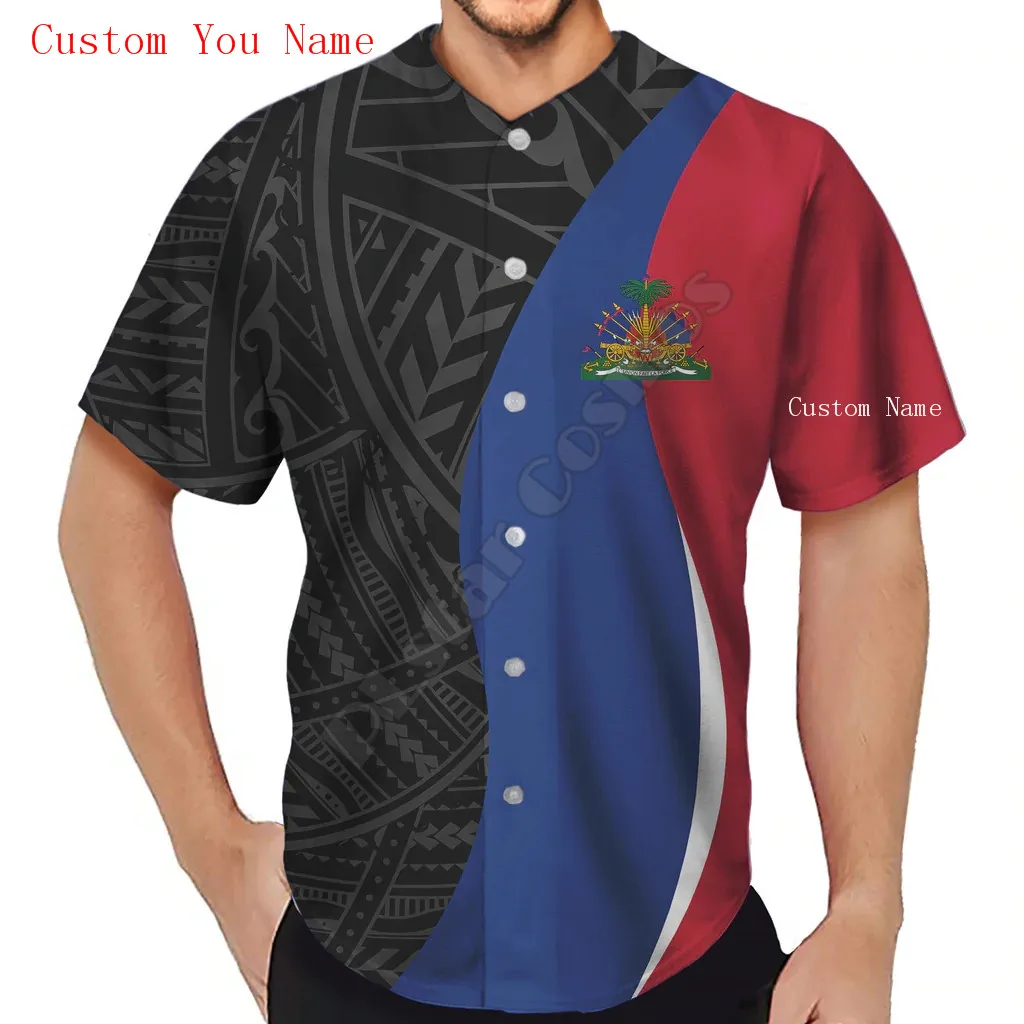 

PLstar Cosmos Baseball Jersey Shirt 3d Printed Haiti Custom You Name Baseball Shirt Women Men Shirt Casual Shirts hip hop Tops