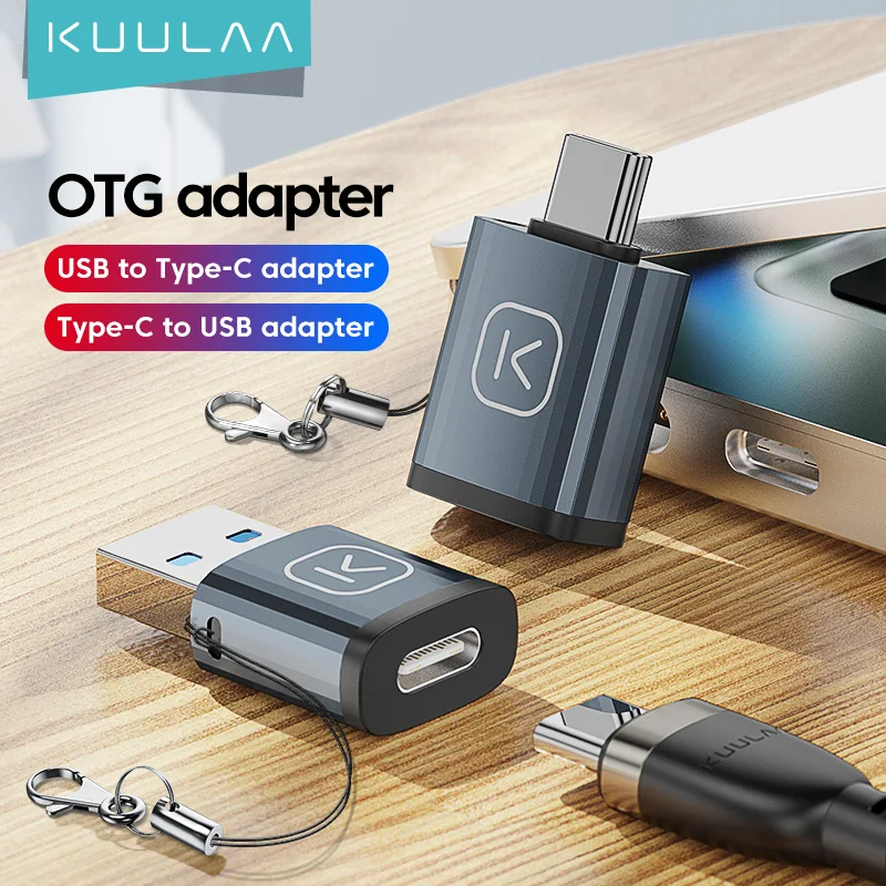 

KUULAA USB Male to Type C Female OTG Adapter Type-c Female to USB Male OTG Adapter For Samsung Xiaomi Huawei Chromebook Macbook
