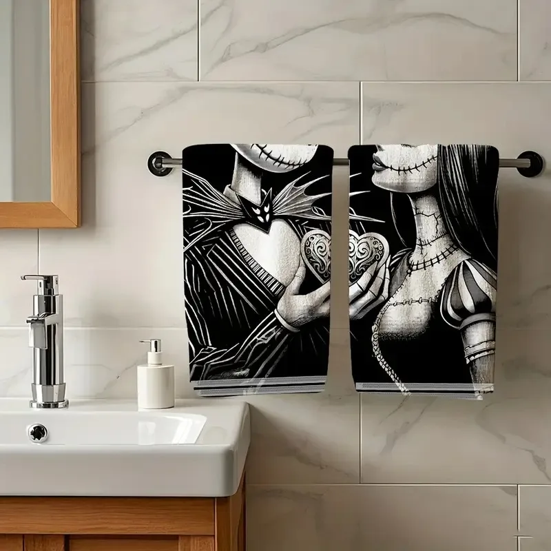 

Два чёрных вафельных полотенца на Хэллоуин