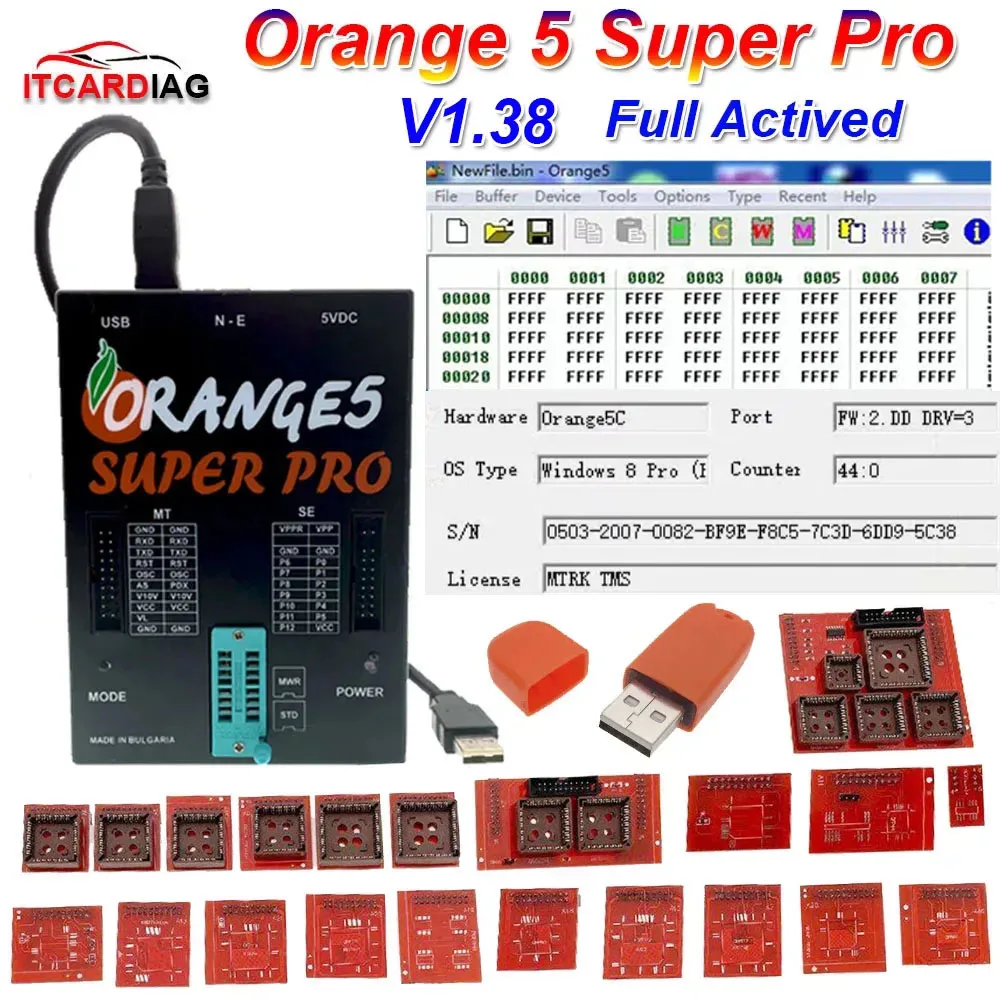 

Программатор Orange5 V1.38 для полной активации Orange 5 Super Pro, профессиональное устройство программирования ECU, активация полной авторизации
