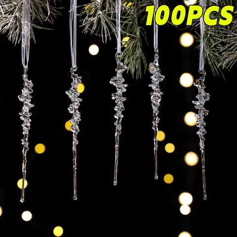 Прозрачные акриловые рождественские сосульки