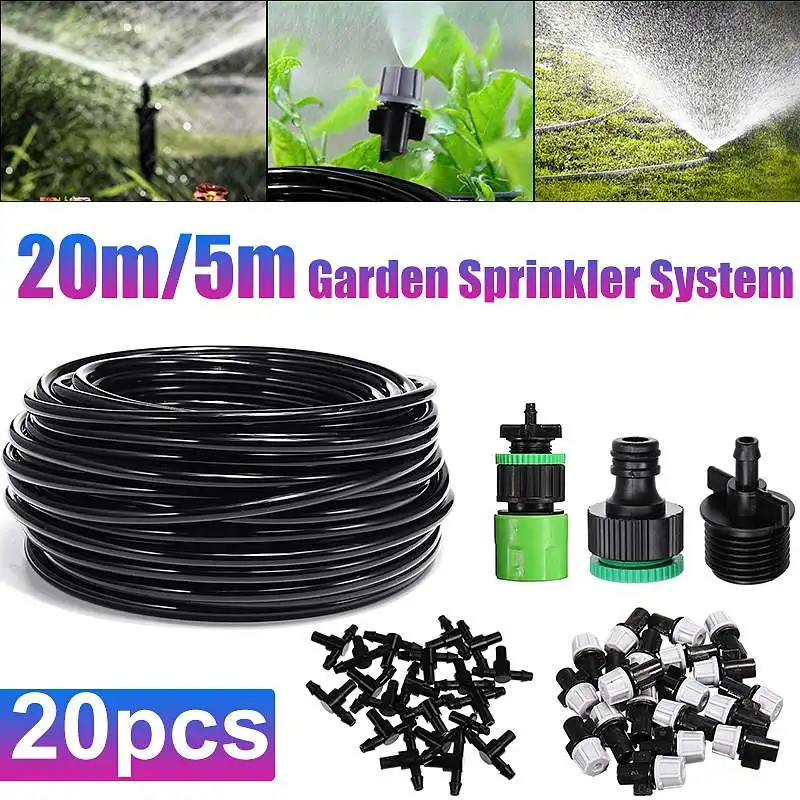 

20M DIY Drip Irrigation System Automatic Watering Irrigation System Kit Garden Hose Micro Drip Watering Kits Adjustable dripper