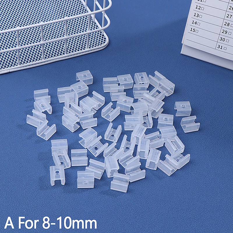 

50 шт., пластиковые зажимы для светодиодной ленты, 8/10/12/14/17/18/20 мм