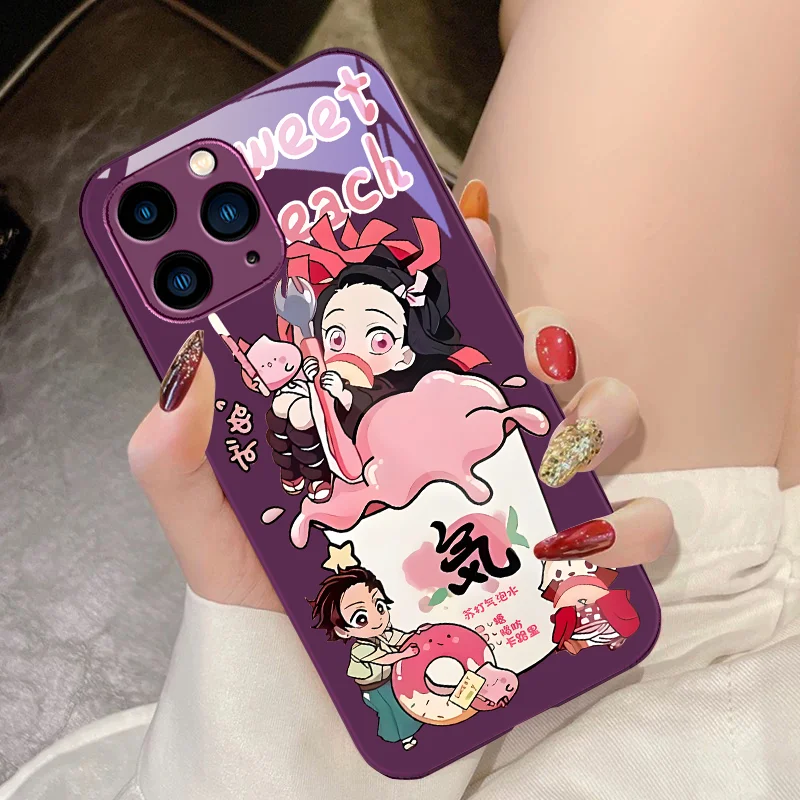 Чехол для телефона из закаленного стекла iPhone 15 Pro 14 13 12 Mini 11 XS Max XR 7 8 Plus SE 2020 2022