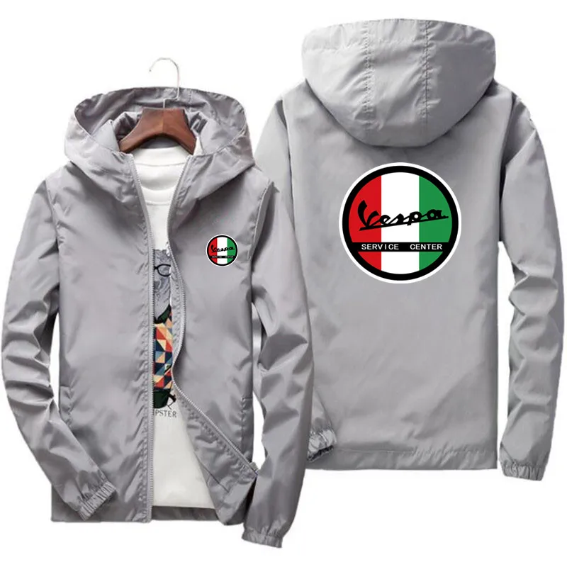 

2022 Summer Vespa Men's Casual Bomber Jacket Sports Slim Zip Jacket Sun Protection Car Logo Outdoor Fashion Hoodie for Men Women