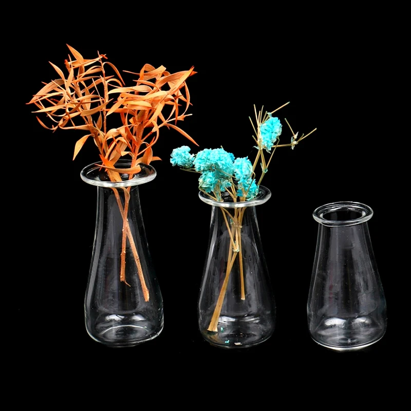 

1:12 Dollhouse Miniature Model Mini Stripe Glass Vase Storage Jar Flowerpot Tiny Vial Garden Home Decor Toy
