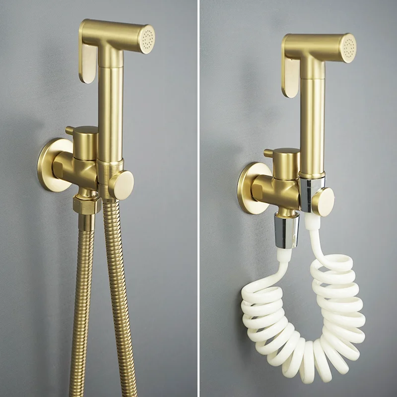 Настенный смеситель для душа и унитаза кран биде хромированный/черный/матовый