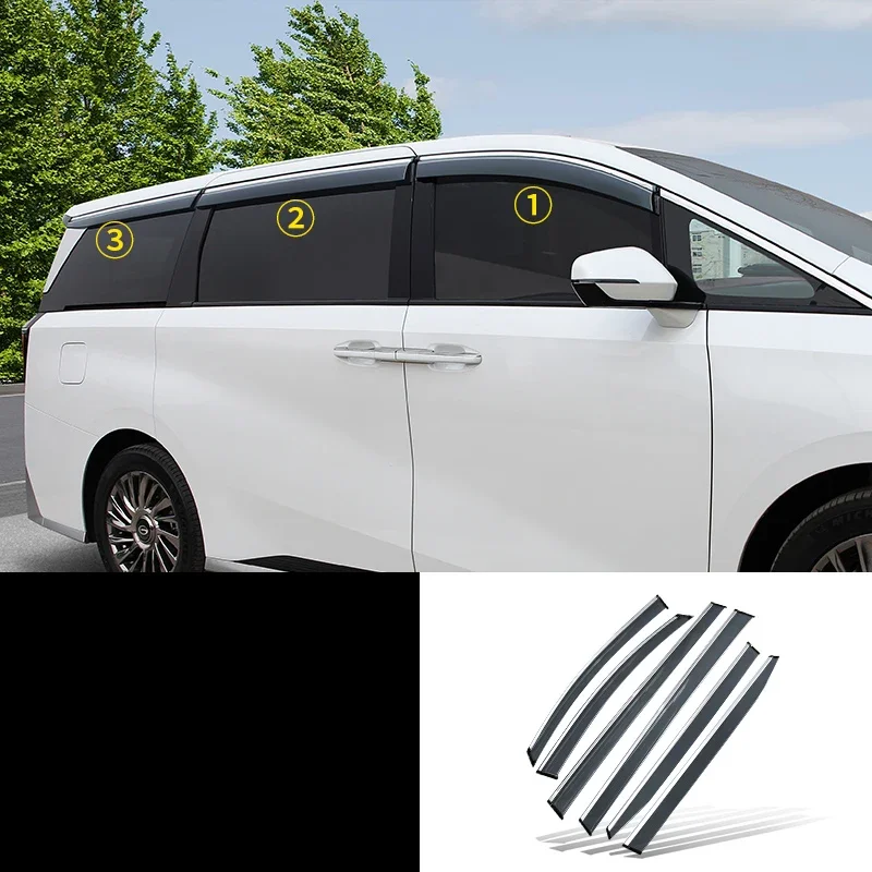 

Для Trumpchi GAC M8 2024 2023 2025 Стайлинг автомобиля Внешний козырек Вентиляционные шторы Окно Козырек Солнцезащитный дефлектор от дождя Автоаксессуары