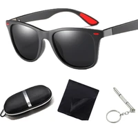 polarized sunglasses set unisex vintage black uv400 shades with box cloth screwer women men luxury square driving eyewear