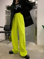 houzhou harajuku yellow sports sweatpants women oversize korean streetwear wide leg jogging trouser female y2k aesthetic pants
