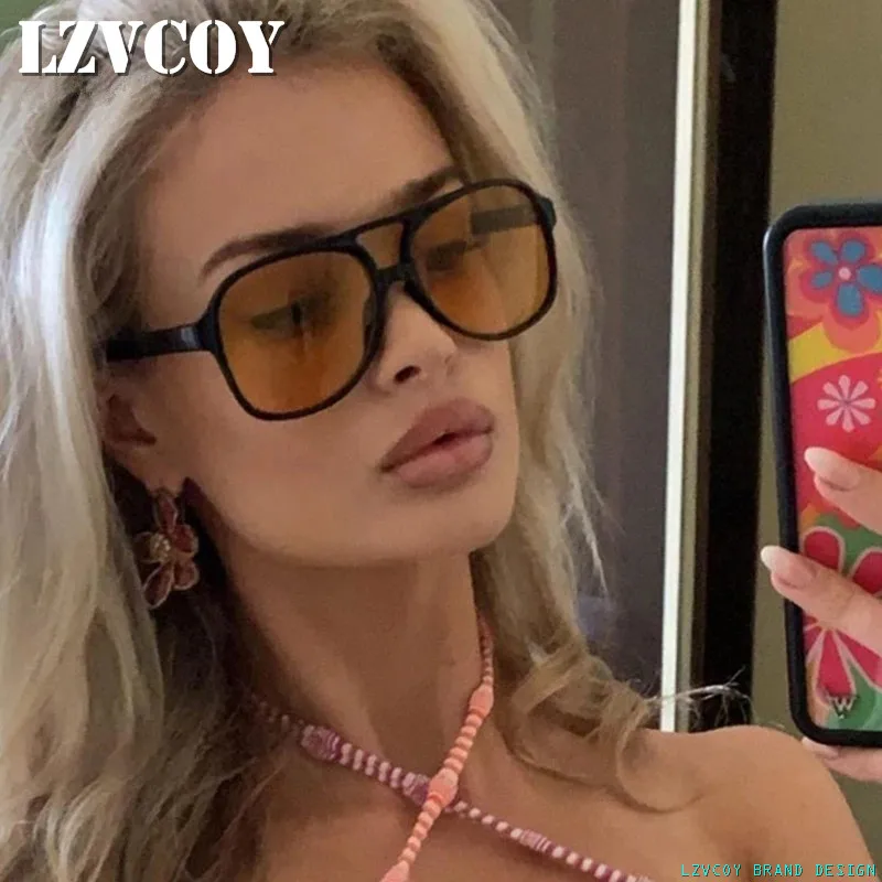 

Vintage Retro 70s Women's Sunglasses Classic Large Frame Pilot Sunglass Female 2022 Trendy Travel Aviation Sun Glasses For Women