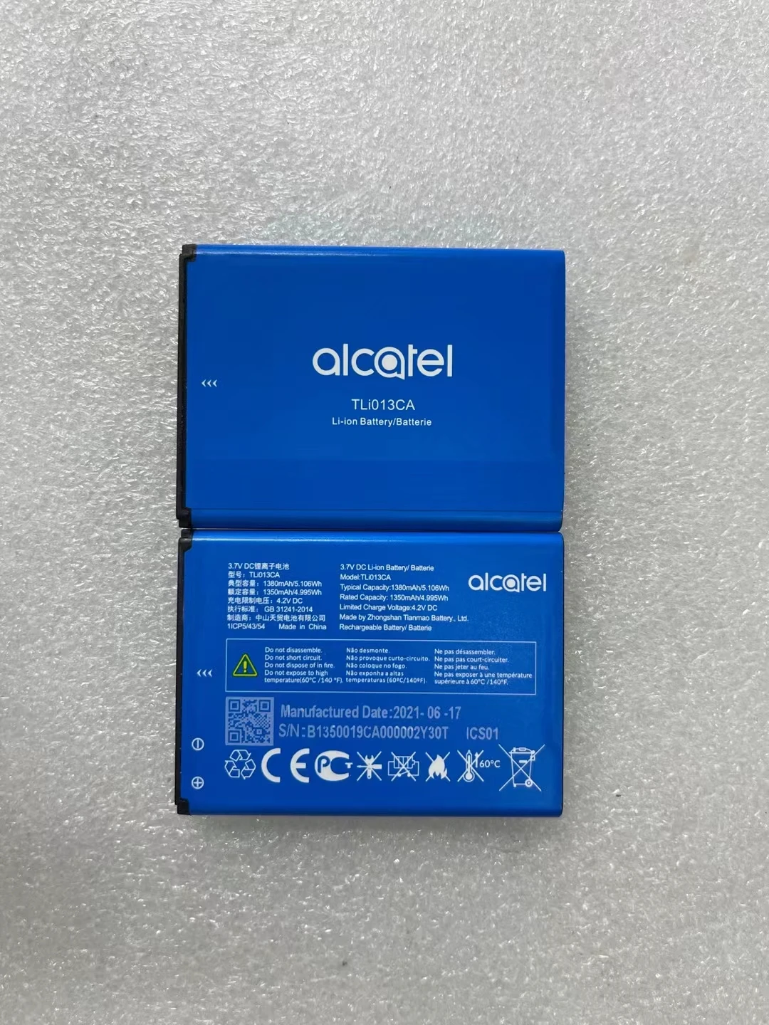 

Replacement Battery TLI013ca 1380mAh for ALCATEL TLI013CA BATTERY