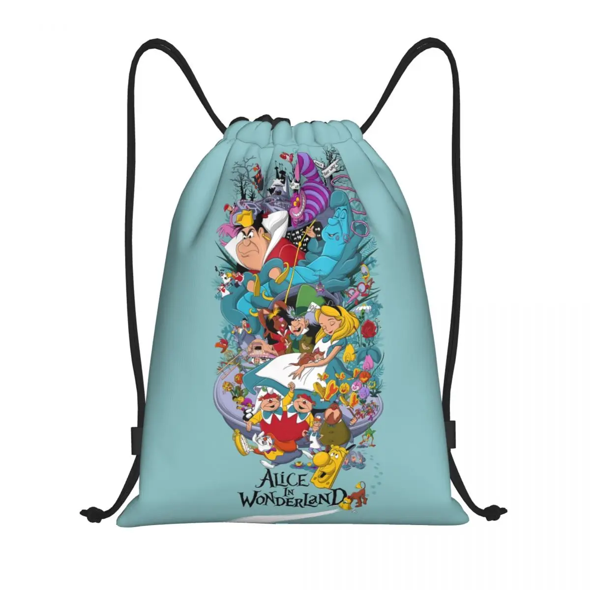 Индивидуальная сумка на шнурке с изображением Чеширского кота для покупок