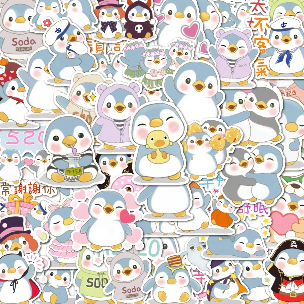 Матовые Самовышающиеся Наклейки С Синим Пингвином Для Настольных Чехлов