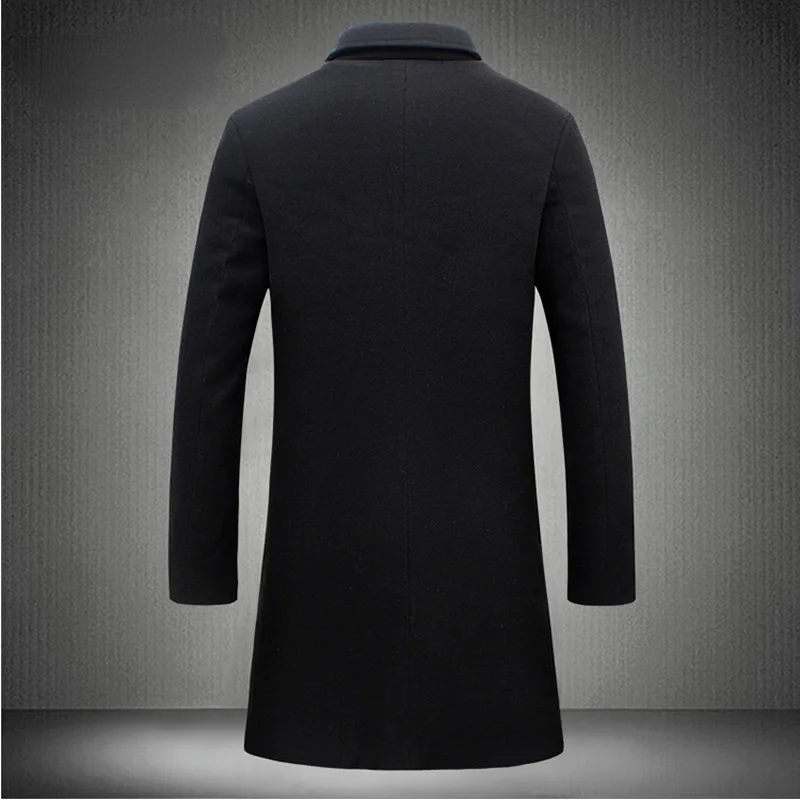 Длинное хлопковое Мужское пальто, новинка осень-зима 2023, однотонная Повседневная Деловая модная мужская одежда, приталенная ветровка, куртка
