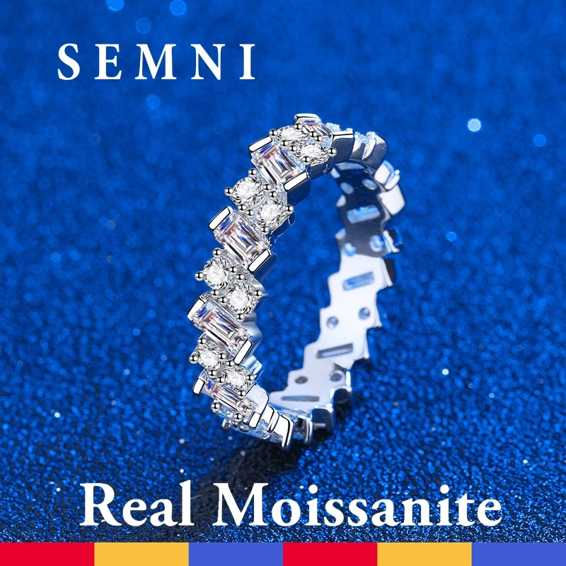 

SEMNI 100% Real 3.08CT Moissanite Ring For Women Grils Sparkling Lab Diamond 925 Sterling Silver Fine Jewelry Beauty Anillos
