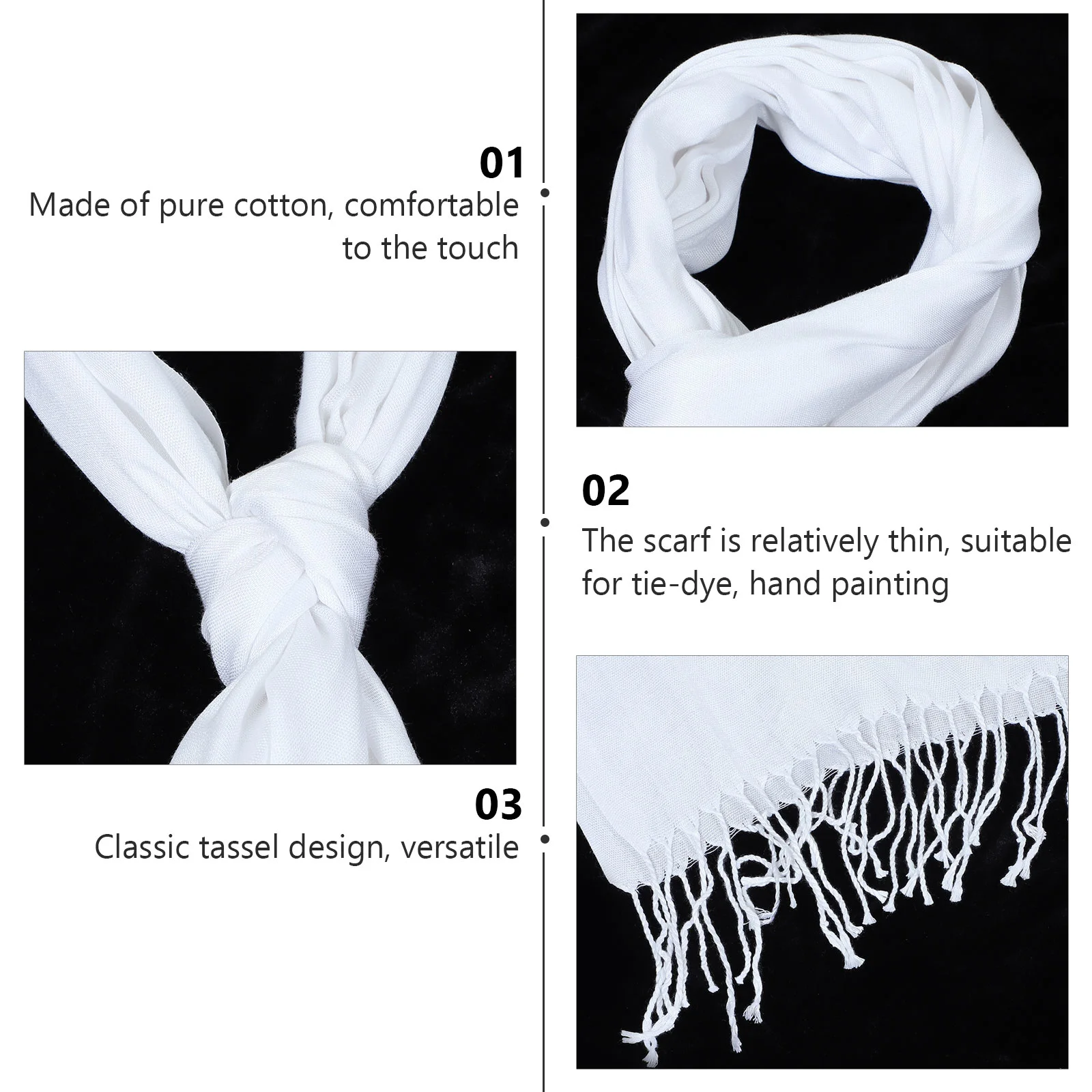 Чистый белый шарф для рисования ручная работа детский аксессуар сделай сам