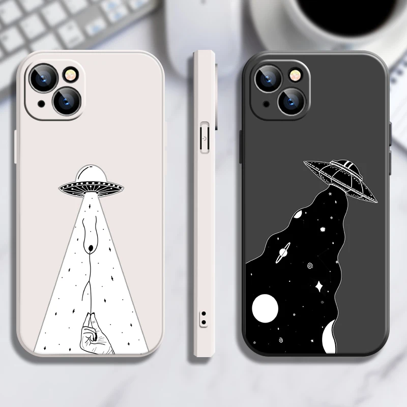 

Magical UFO Phone Case For Funda iPhone 11 Pro Case 7 Max Mini 6s 11 Xs 12 2020 XR 8 X 13 SE ProMax 6 Plus 87us Plain Slot TPU