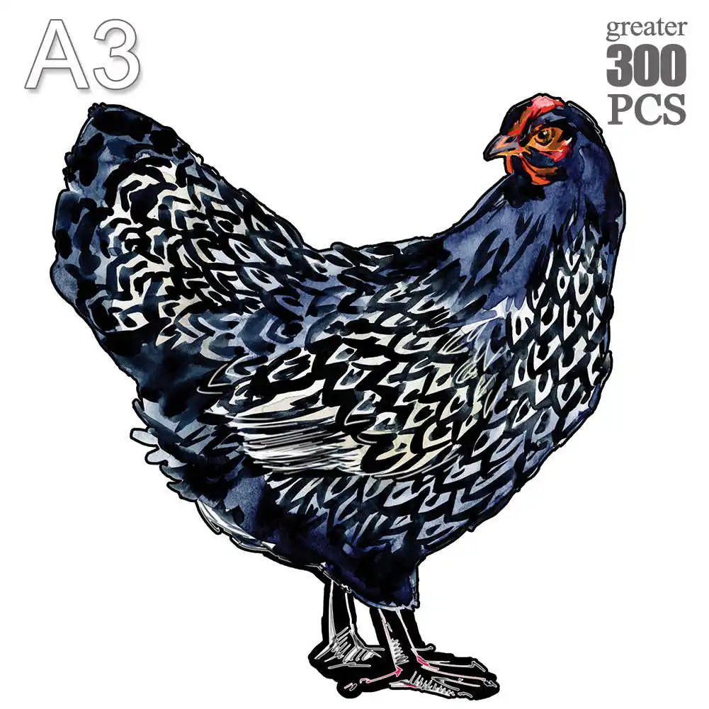Wooden Animal Jigsaw 3D Puzzles Adults Mysterious chicken Puzzle Kids Gift Educational Interactive Games Toy |