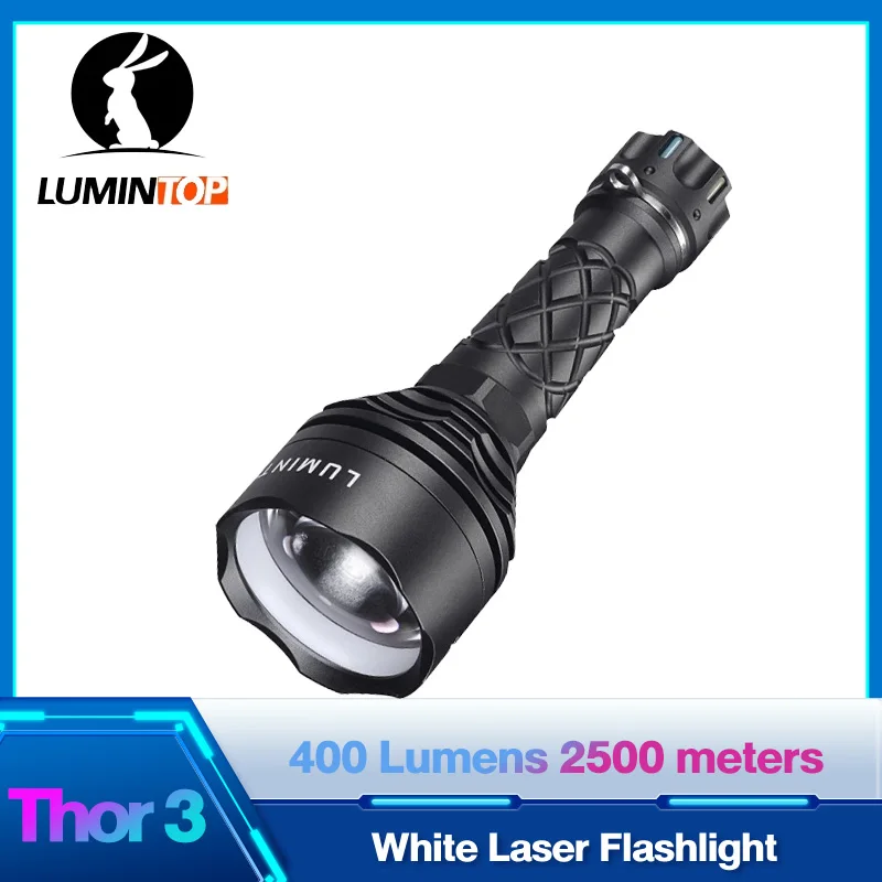 

White Laser Flashlight Powerful Long Range Flashlights Self-defense Torch LEP Flash Light Lumintop THOR 3 Spotlight