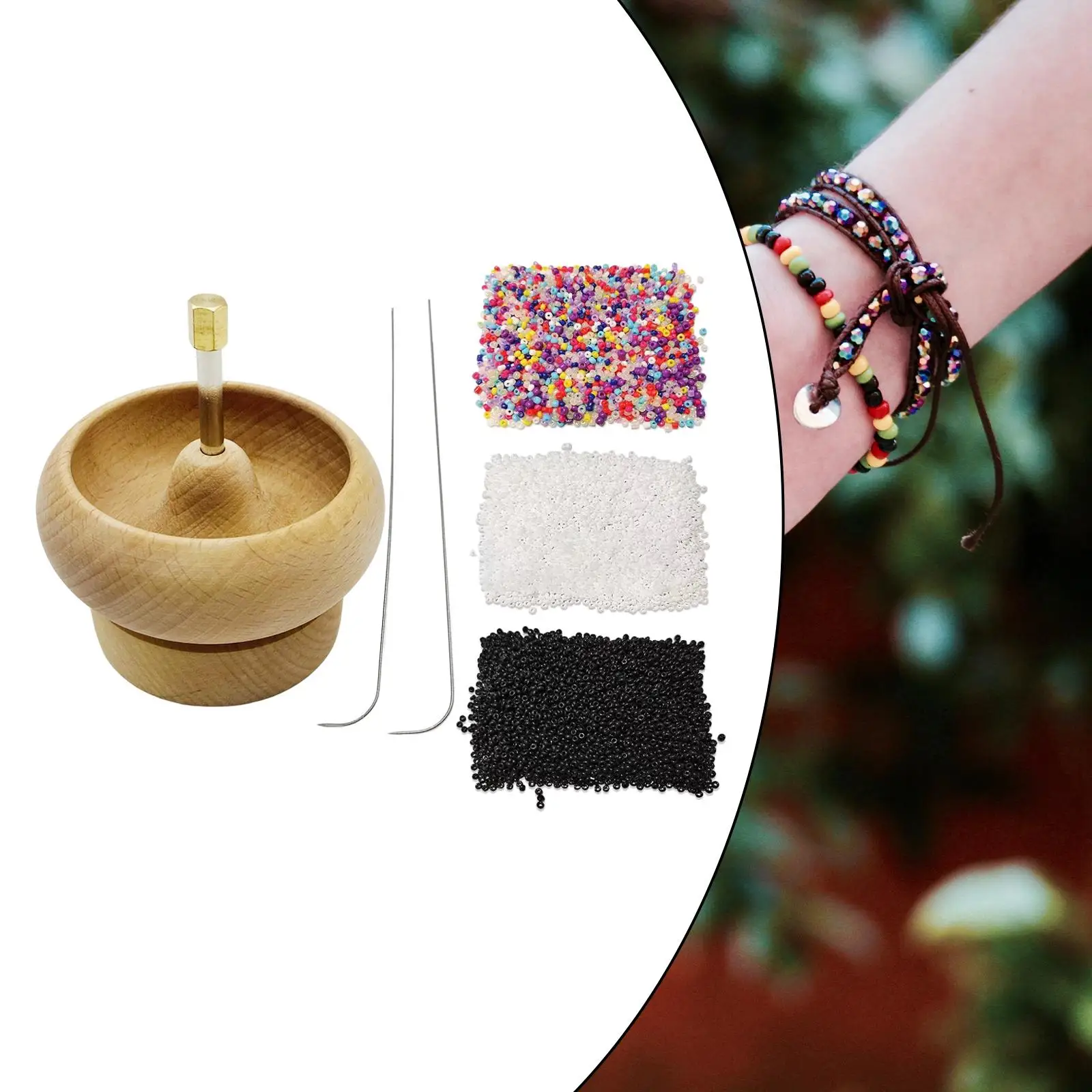 

Вращающаяся миска для бисероплетения с бусинами, иглы для бусин для браслета, быстрое изготовление ювелирных изделий